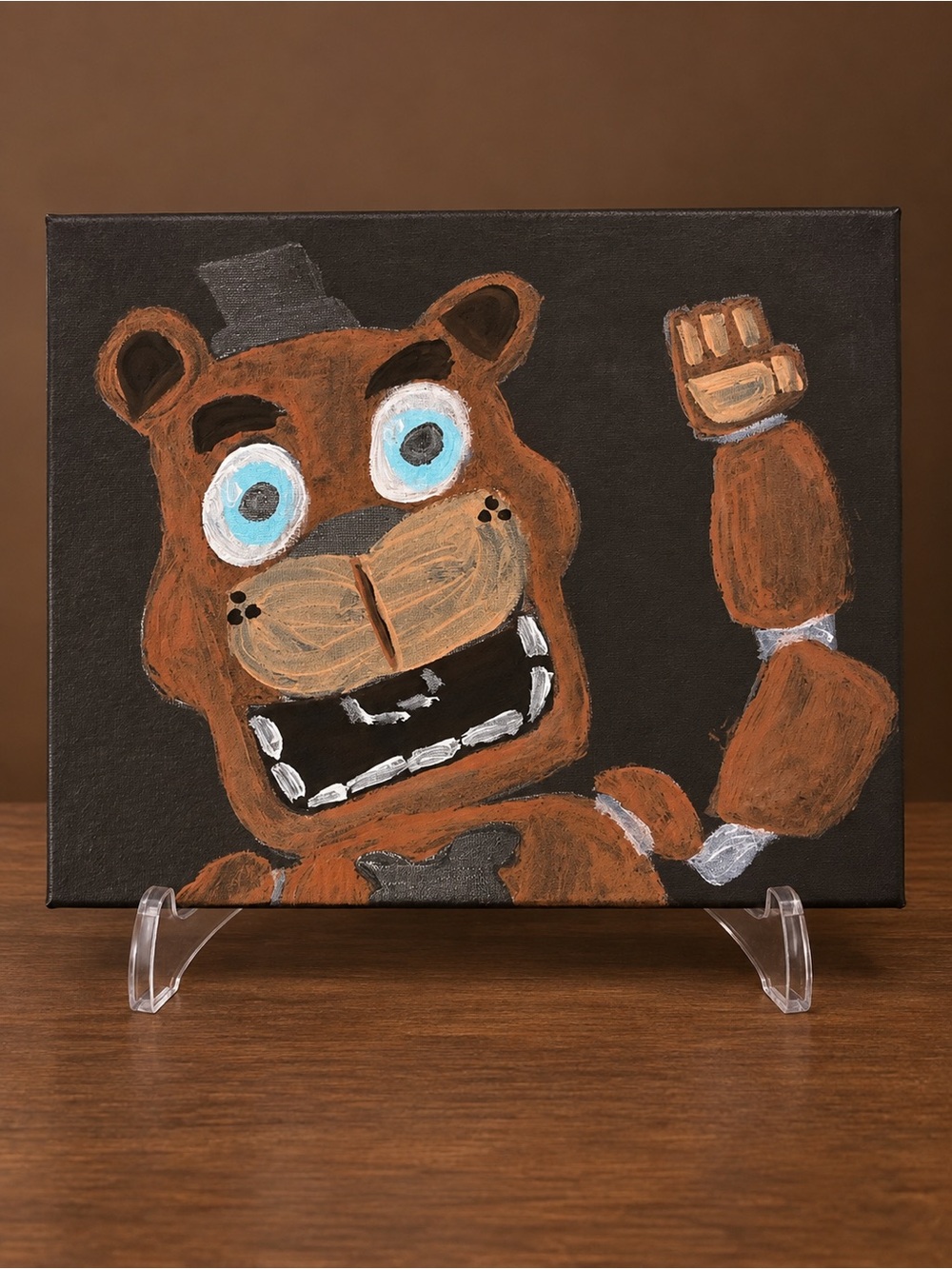 Hand-Painted Freddy FazBear Canvas Art -